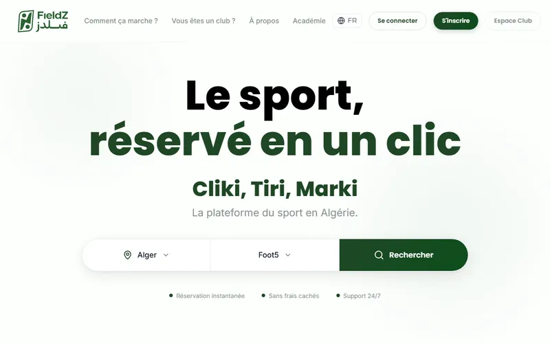 Aperçu du site FIELDZ