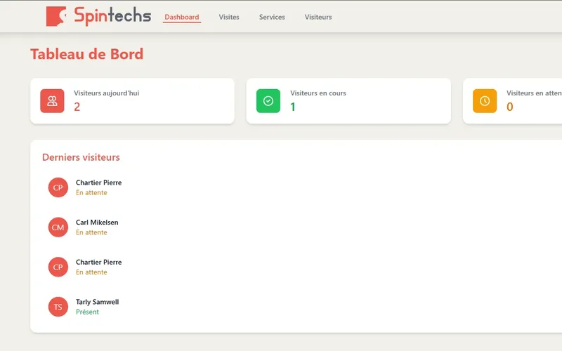 Aperçu du site Système de Gestion des Visiteurs
