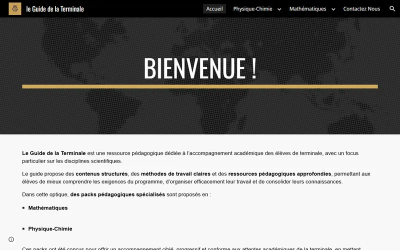 Aperçu du site Le Guide de la Terminale